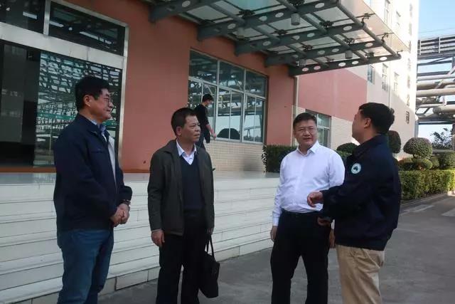 欽州市委常委李開創與廣西金桂漿紙業有限公司台籍幹部親切交談。