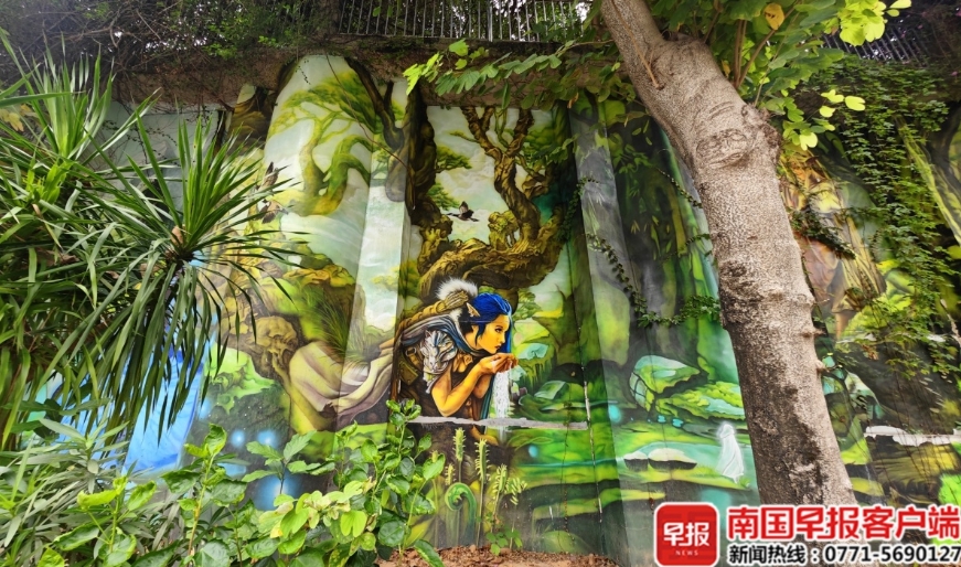 壁畫中呈現的奇幻場景。