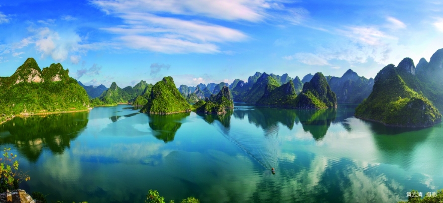大龍湖風景優美。